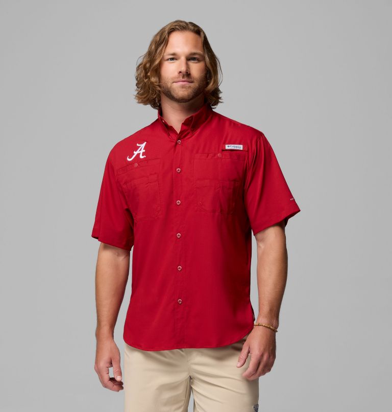 Men's Collegiate PFG Tamiami Short Sleeve Shirt - Alabama, Color: ALA - Red Velvet, image 1