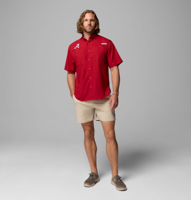 Men's Collegiate PFG Tamiami Short Sleeve Shirt - Alabama, Color: ALA - Red Velvet, image 2