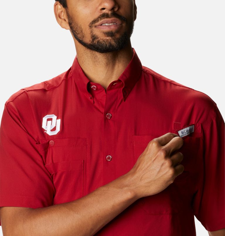 Men's Collegiate PFG Tamiami Short Sleeve Shirt - Oklahoma, Color: OK - Red Velvet, image 4