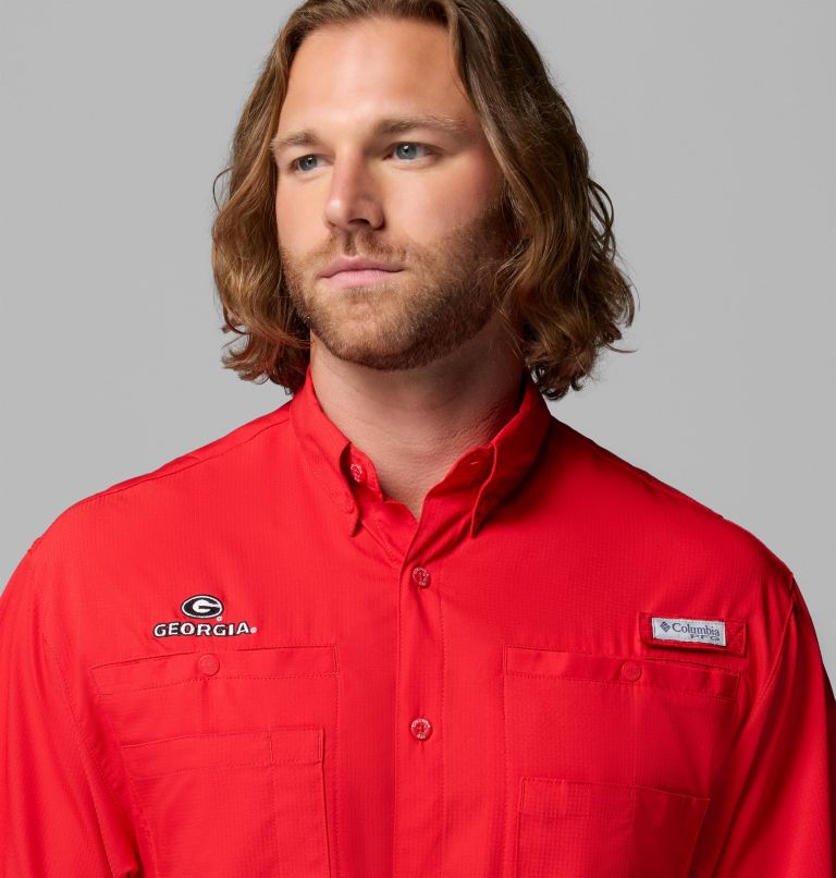 Men's Collegiate PFG Tamiami Short Sleeve Shirt - Georgia, Color: UGA - Bright Red, image 5
