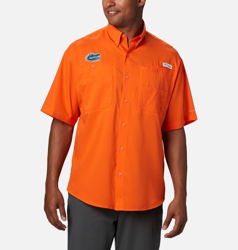 COLUMBIA Omni Shade Fishing Shirt Mens Medium Coral Orange SS Key West  Florida
