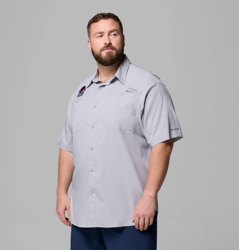 Men's Collegiate PFG Tamiami Short Sleeve Shirt - Big, Color: UGA - Columbia Grey, image 4