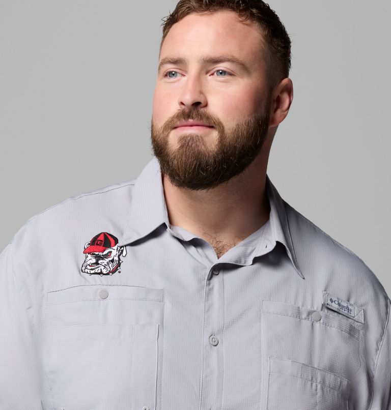 Men's Collegiate PFG Tamiami Short Sleeve Shirt - Big, Color: UGA - Columbia Grey, image 5