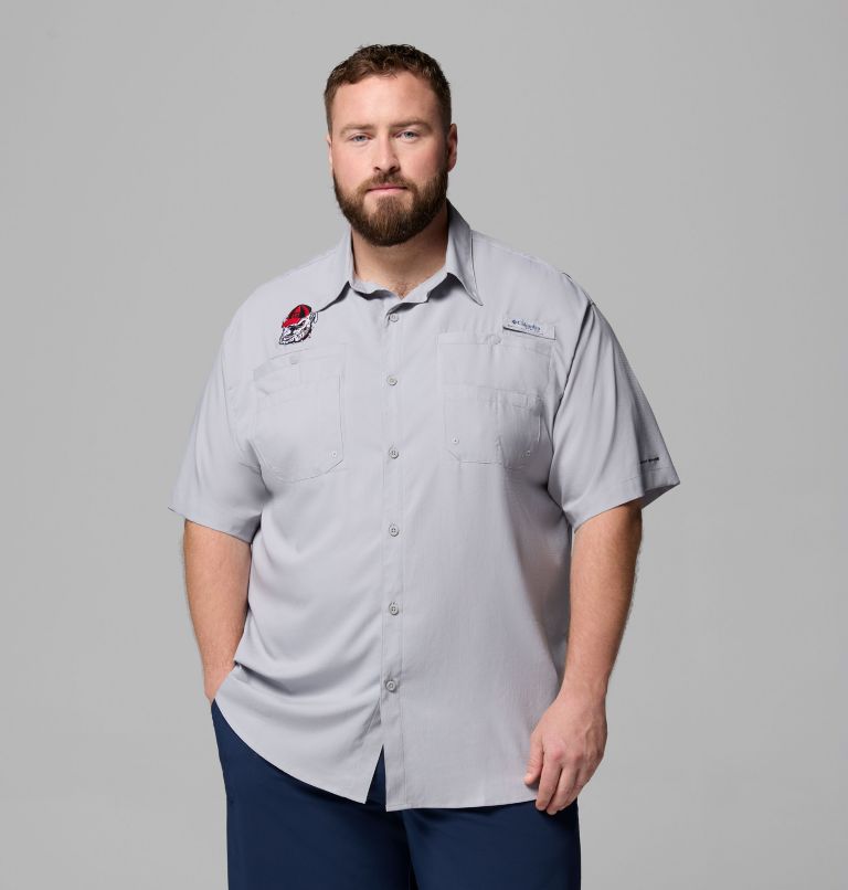 Men's Collegiate PFG Tamiami Short Sleeve Shirt - Big, Color: UGA - Columbia Grey, image 1