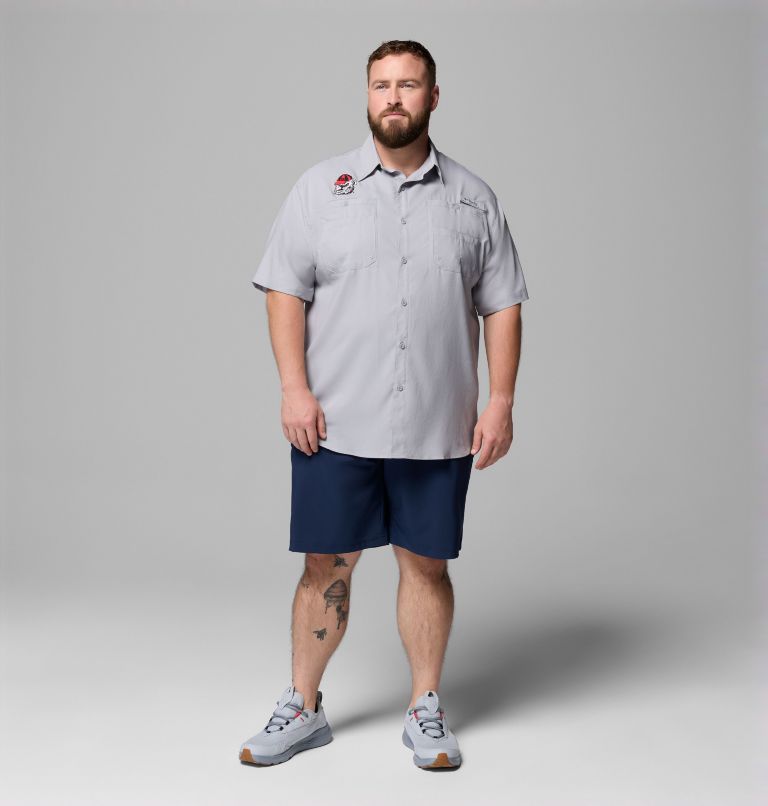 Men's Collegiate PFG Tamiami Short Sleeve Shirt - Big, Color: UGA - Columbia Grey, image 2