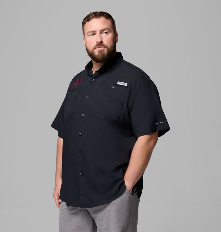 Men's Collegiate PFG Tamiami Short Sleeve Shirt - Big, Color: TAM - Black Vault, image 4