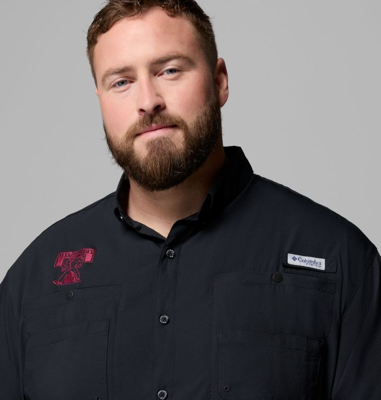 Men's Collegiate PFG Tamiami Short Sleeve Shirt - Big, Color: TAM - Black Vault, image 5