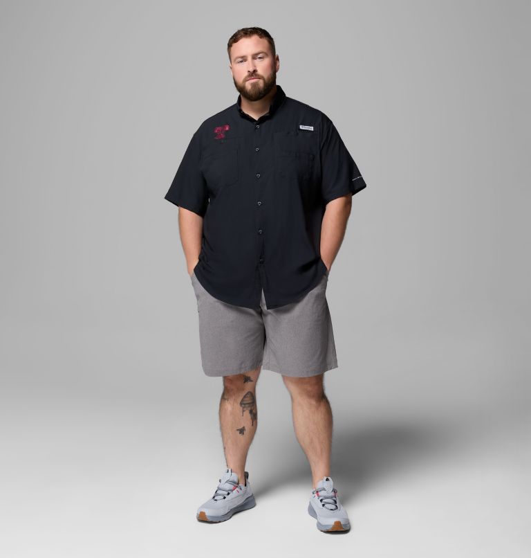 Men's Collegiate PFG Tamiami Short Sleeve Shirt - Big, Color: TAM - Black Vault, image 2