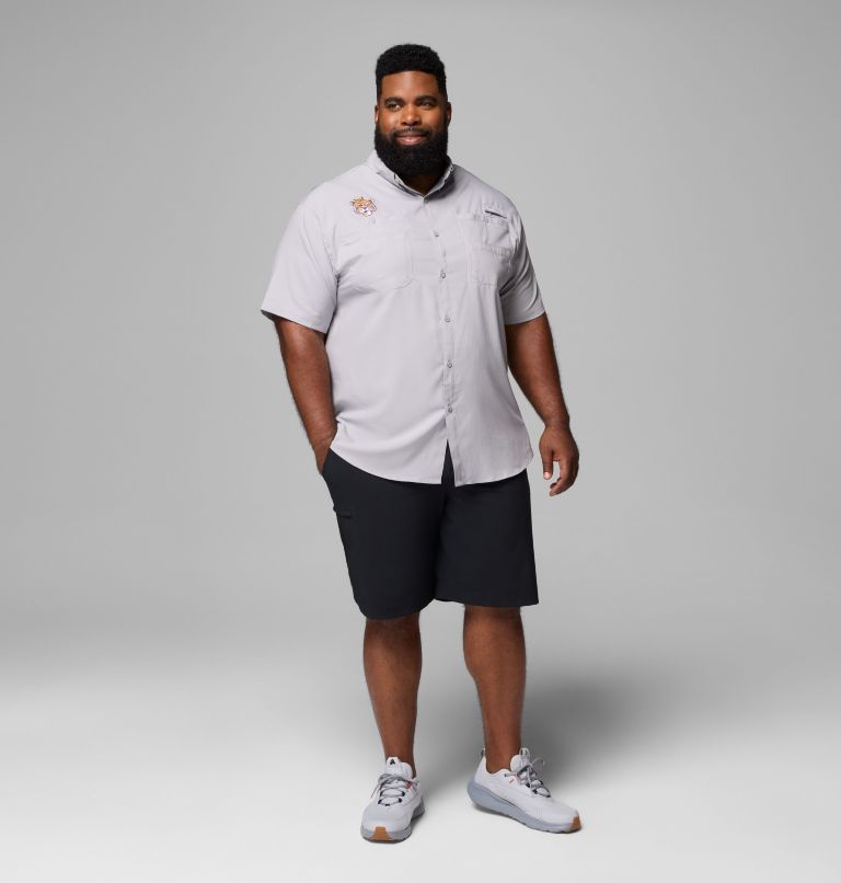 Men's Collegiate PFG Tamiami Short Sleeve Shirt - Big - LSU, Color: LSU - Columbia Grey, image 2