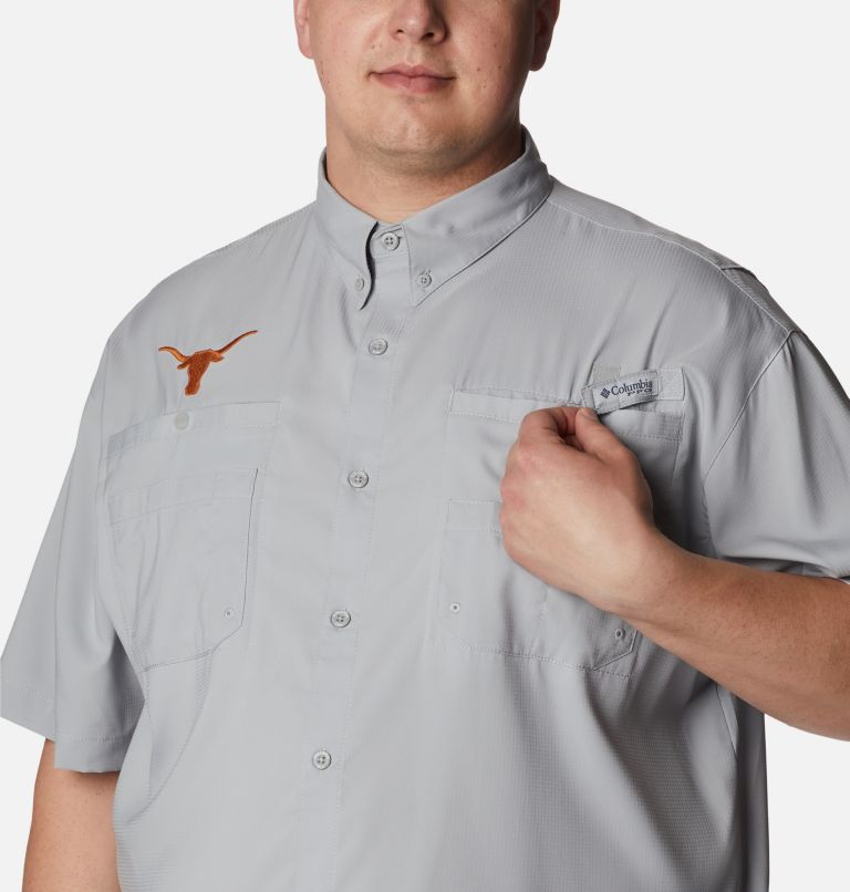 Men's Collegiate PFG Tamiami Short Sleeve Shirt - Big - Texas, Color: TEX - Columbia Grey, image 4