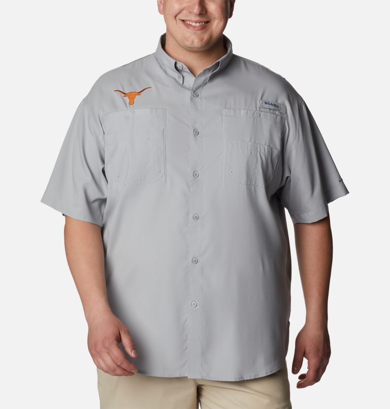 Men's Collegiate PFG Tamiami Short Sleeve Shirt - Big - Texas, Color: TEX - Columbia Grey, image 1