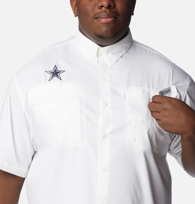 Men's Columbia White Dallas Cowboys Tamiami Omni-Shade Button-Down