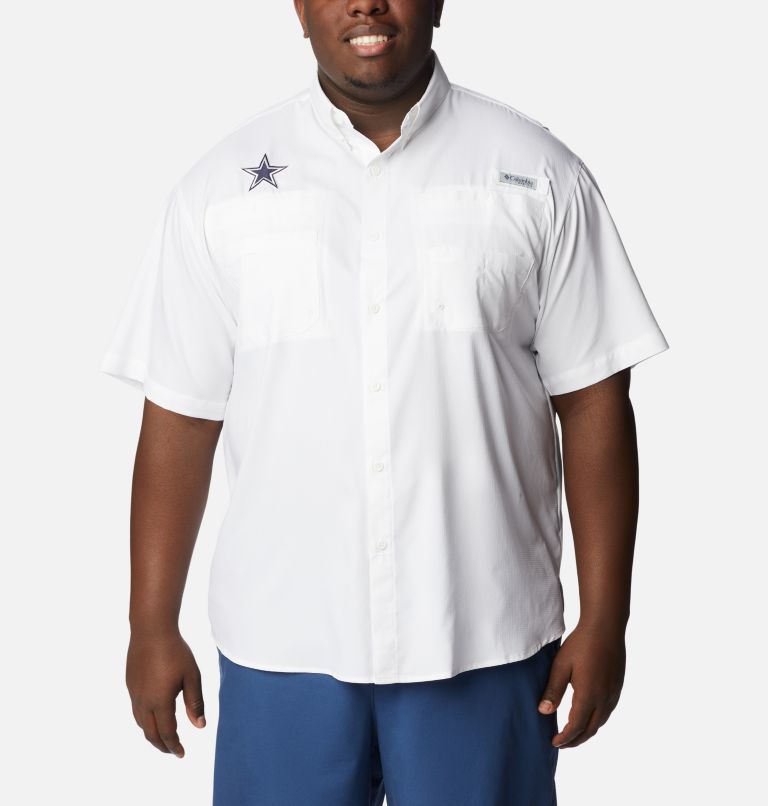 Men's PFG Tamiami Short Sleeve Shirt - Big - Dallas Cowboys, Color: DC - White, image 1