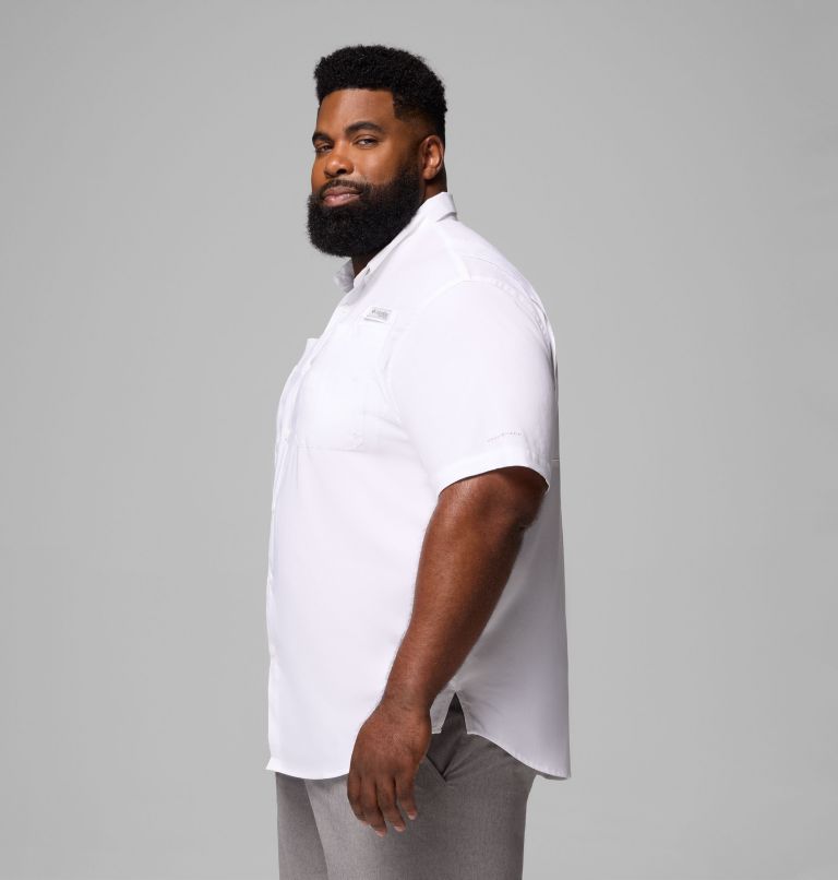 Men's Collegiate PFG Tamiami Short Sleeve Shirt - Big | 113 | 4X, Color: UT - White, image 4
