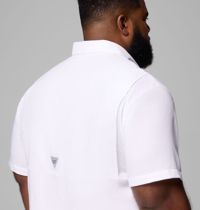 Men's Collegiate PFG Tamiami Short Sleeve Shirt - Big | 113 | 4X, Color: UT - White, image 6