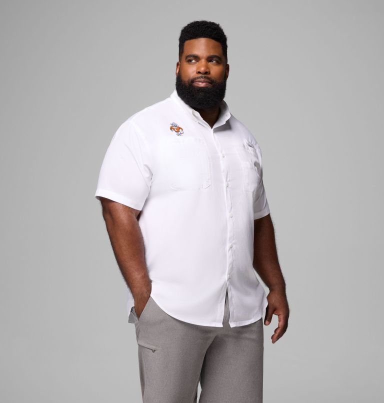Men's Collegiate PFG Tamiami Short Sleeve Shirt - Big | 113 | 4X, Color: UT - White, image 1