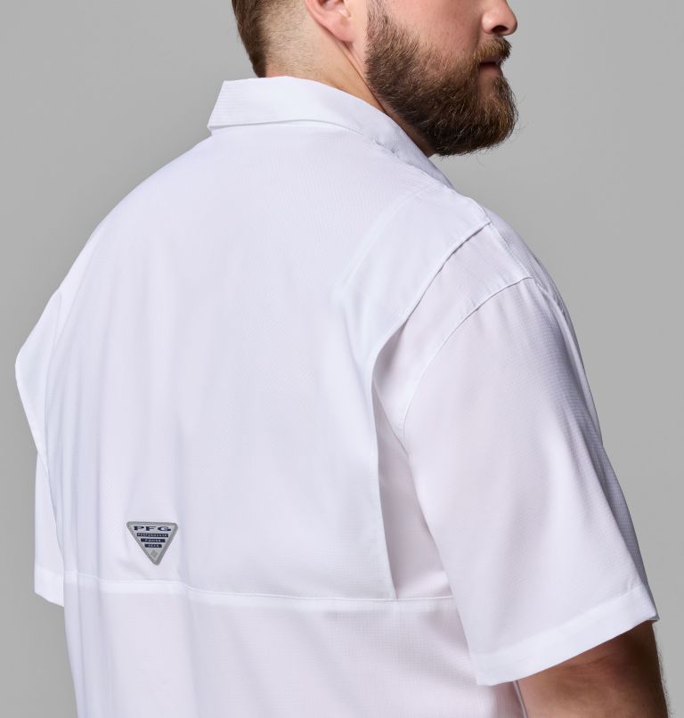 Men's Collegiate PFG Tamiami Short Sleeve Shirt - Big, Color: UK - White, image 6