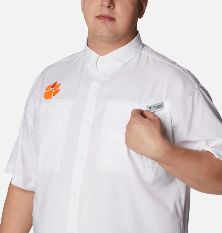 Men's Collegiate PFG Tamiami Short Sleeve Shirt - Big - Clemson, Color: CLE - White, image 4
