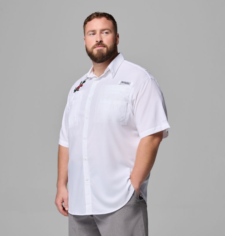 Men's Collegiate PFG Tamiami Short Sleeve Shirt - Big, Color: FLA - White, image 4