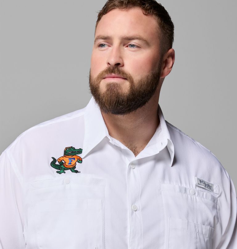 Men's Collegiate PFG Tamiami Short Sleeve Shirt - Big, Color: FLA - White, image 5