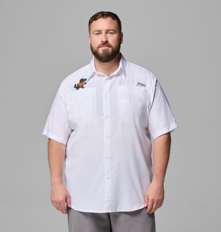 Men's Collegiate PFG Tamiami Short Sleeve Shirt - Big, Color: FLA - White, image 1