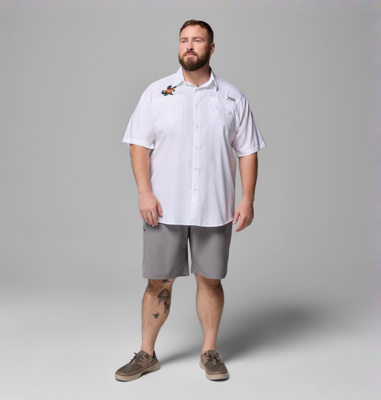 Men's Collegiate PFG Tamiami Short Sleeve Shirt - Big, Color: FLA - White, image 2