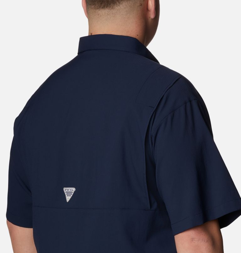 Thumbnail: Men's Collegiate PFG Tamiami Short Sleeve Shirt - Big - West Virginia, Color: WV - Collegiate Navy, image 5