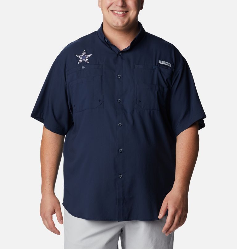 Thumbnail: Men's PFG Tamiami Short Sleeve Shirt - Big - Dallas Cowboys, Color: DC - Collegiate Navy, image 1