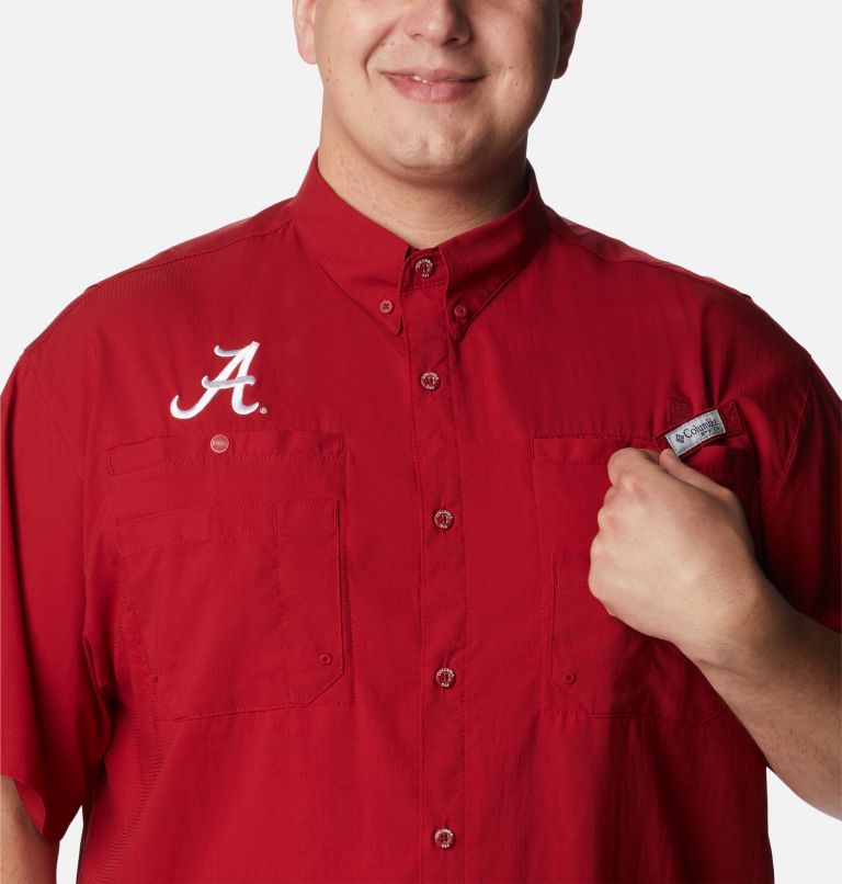 Thumbnail: Men's Collegiate PFG Tamiami Short Sleeve Shirt - Big - Alabama, Color: ALA - Red Velvet, image 4