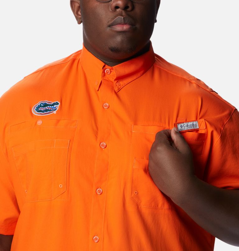 Men's Collegiate PFG Tamiami Short Sleeve Shirt - Big - Florida, Color: FLA - Spark Orange, image 4