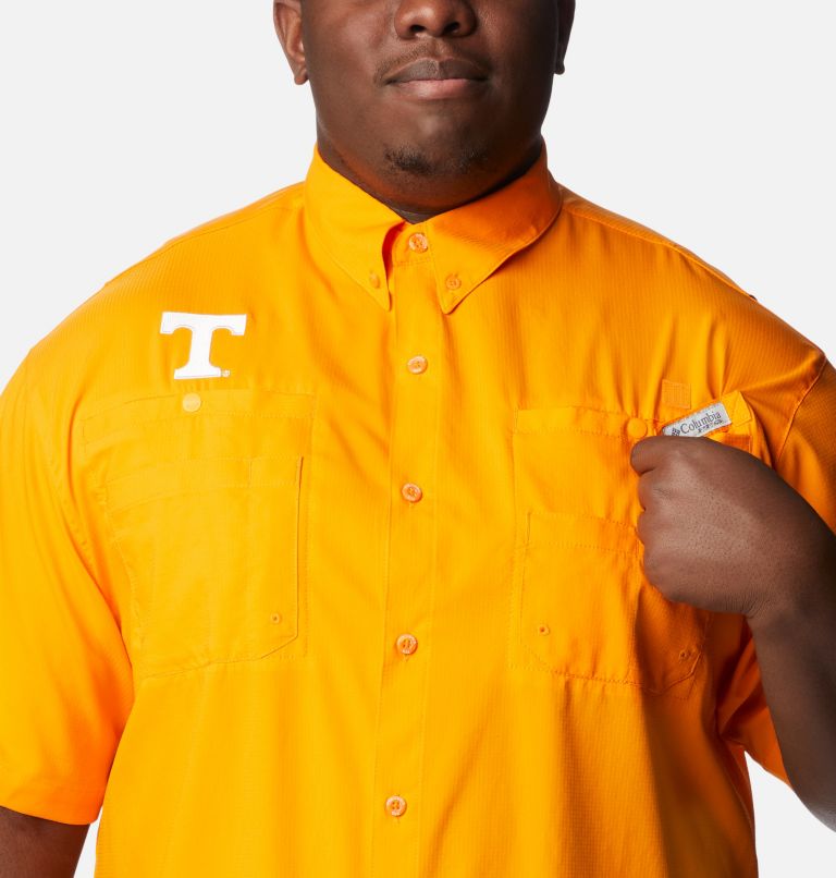 Thumbnail: Men's Collegiate PFG Tamiami Short Sleeve Shirt - Big - Tennessee, Color: UT - Solarize, image 4