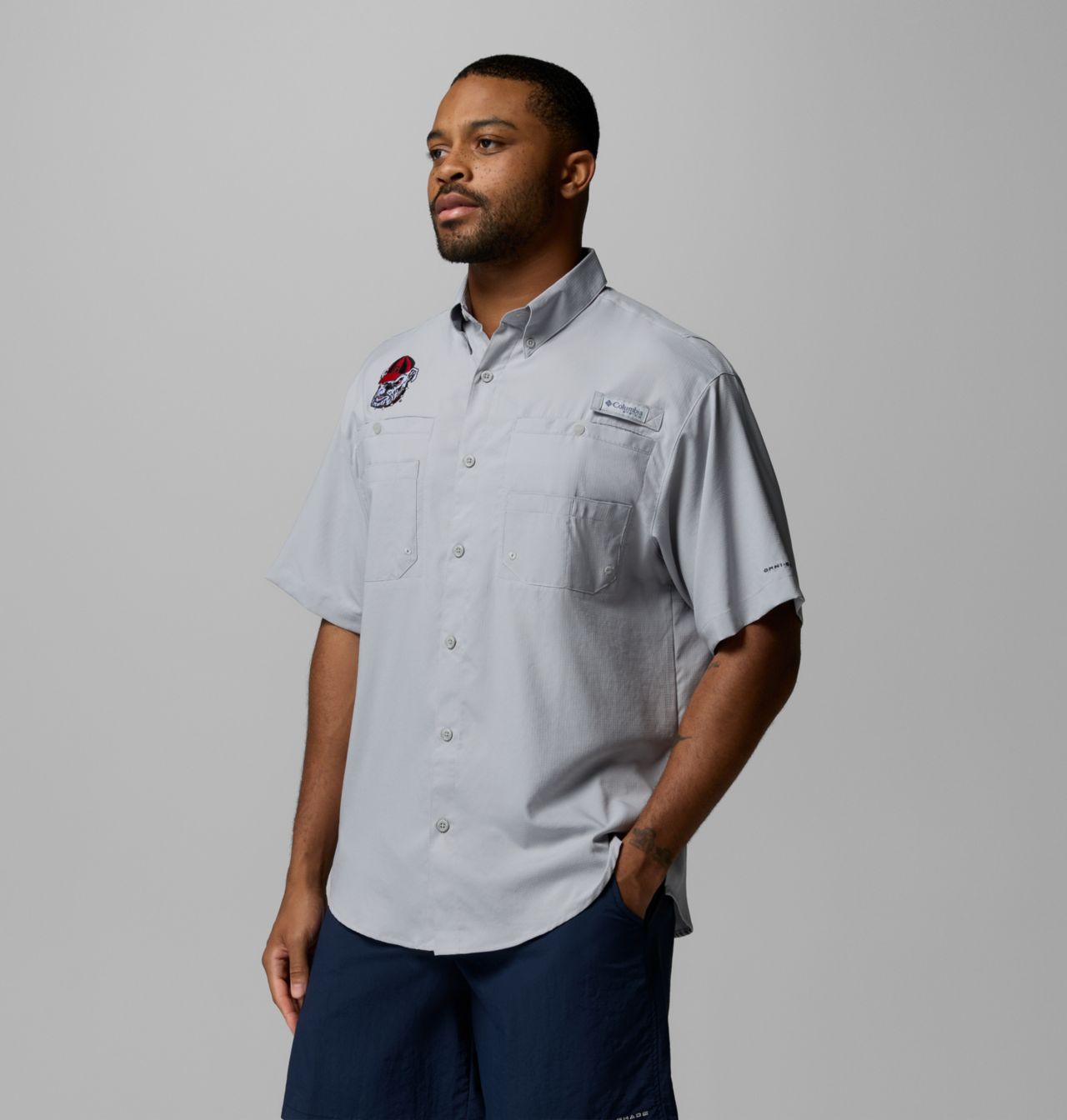Men's Collegiate PFG Tamiami™ Short Sleeve Shirt - Tall - Georgia 4