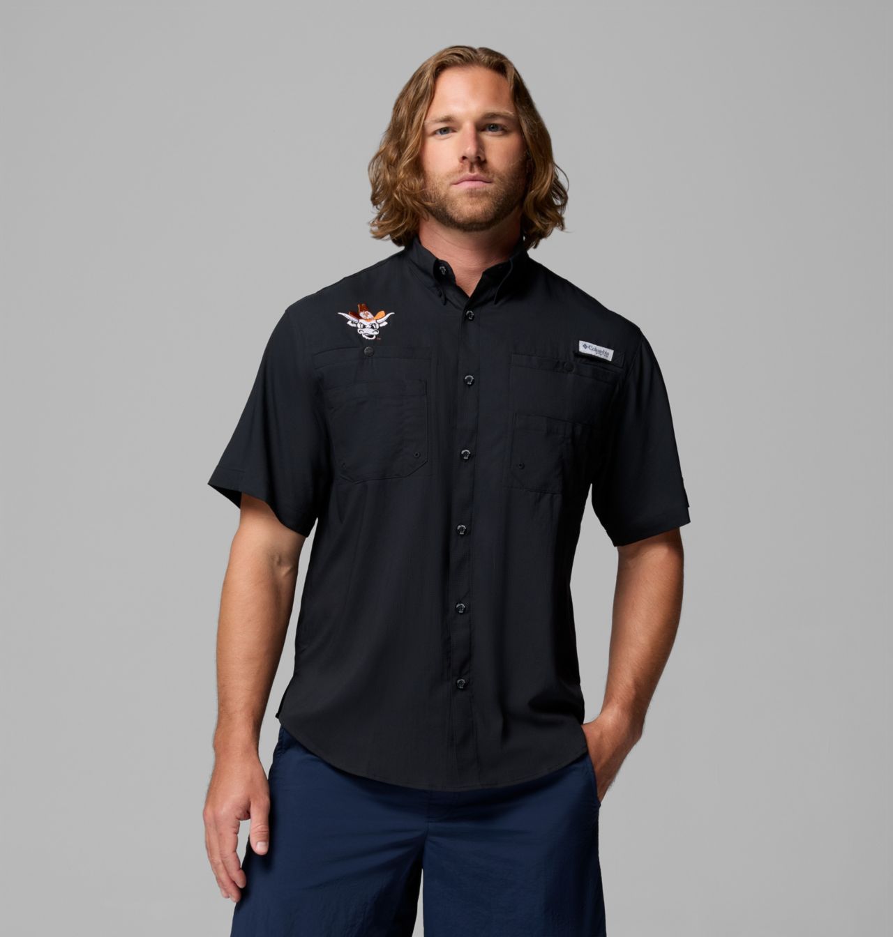 Men's Collegiate PFG Tamiami™ Short Sleeve Shirt - Tall - Texas 1