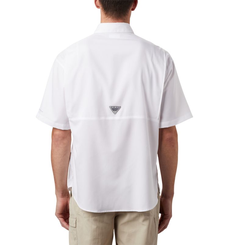 Thumbnail: Men's Collegiate PFG Tamiami Short Sleeve Shirt - Tall - Clemson, Color: CLE - White, image 2