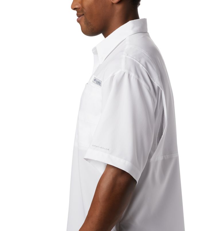 Men's Collegiate PFG Tamiami Short Sleeve Shirt - Tall - Louisiana, Color: LSU - White, image 4