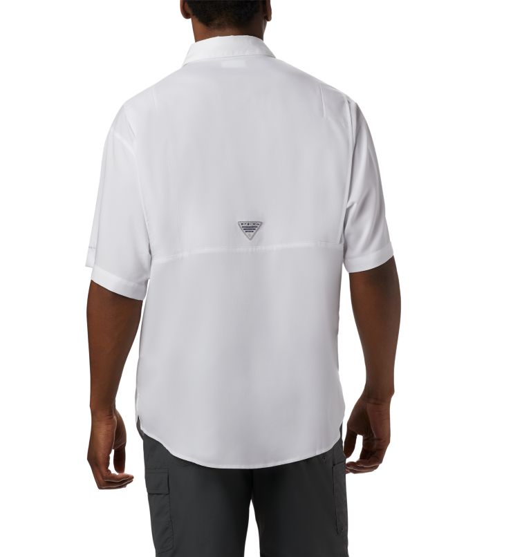 Men's Collegiate PFG Tamiami Short Sleeve Shirt - Tall - Louisiana, Color: LSU - White, image 2