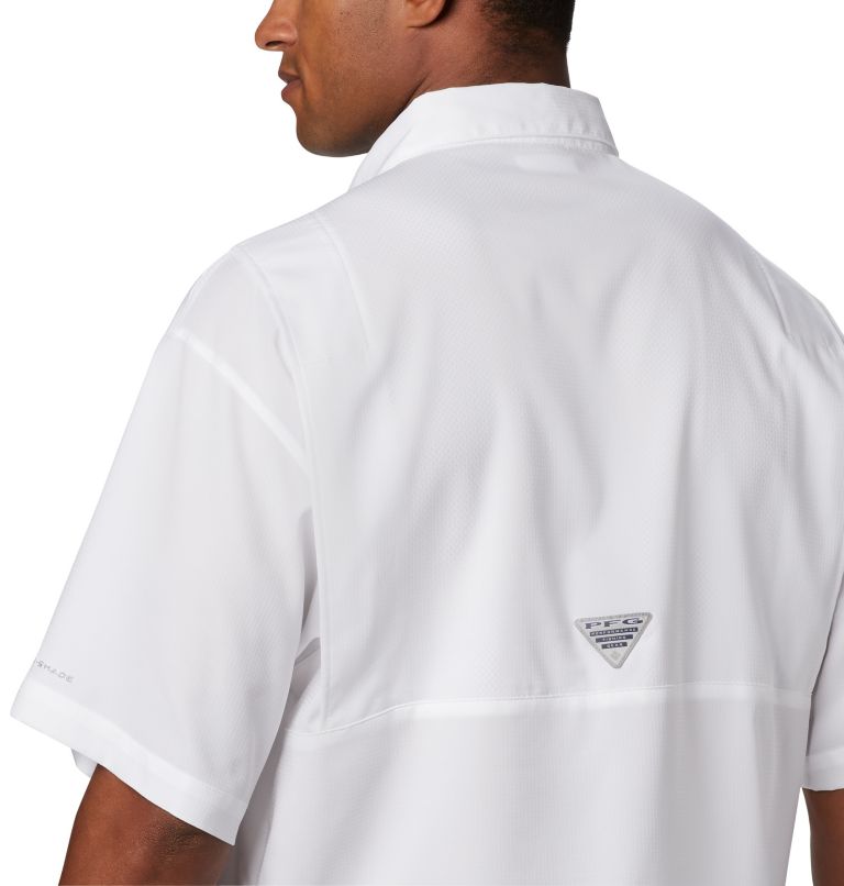 Thumbnail: Men's Collegiate PFG Tamiami Short Sleeve Shirt - Tall - Texas A&M, Color: TAM - White, image 4