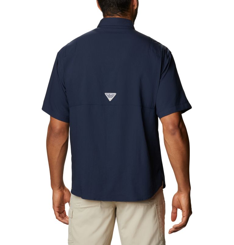 Thumbnail: Men's Collegiate PFG Tamiami Short Sleeve Shirt - Tall - West Virginia, Color: WV - Collegiate Navy, image 2