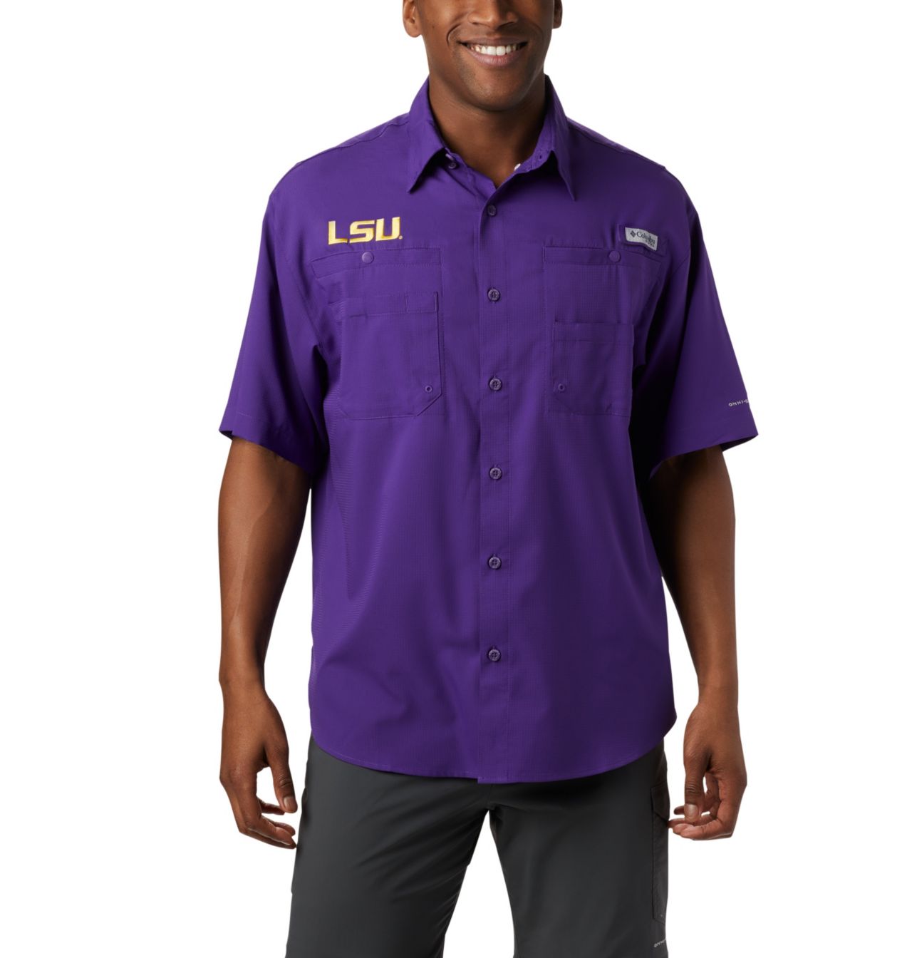 Men's Collegiate PFG Tamiami™ Short Sleeve Shirt - Tall - Louisiana 1