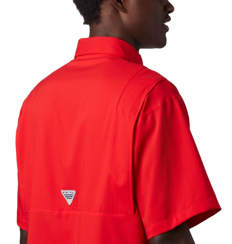 Thumbnail: Men's Collegiate PFG Tamiami Short Sleeve Shirt - Tall - Georgia, Color: UGA - Bright Red, image 5