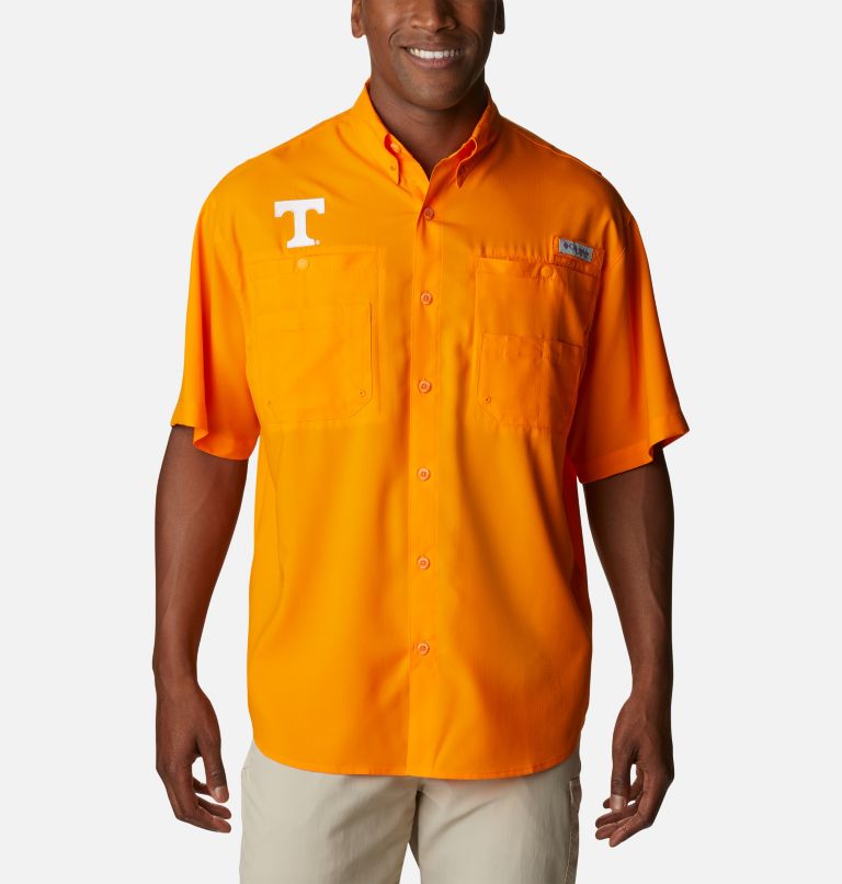 Thumbnail: Men's Collegiate PFG Tamiami Short Sleeve Shirt - Tall - Tennessee, Color: UT - Solarize, image 1