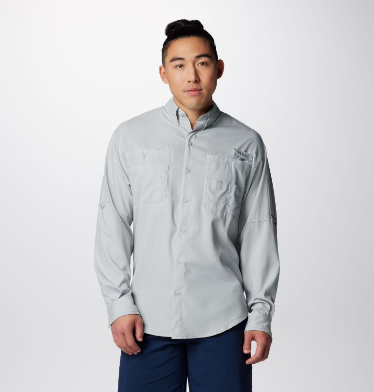 Columbia Men's PFG Tamiami II Long Sleeve Shirt, Cool Grey / L