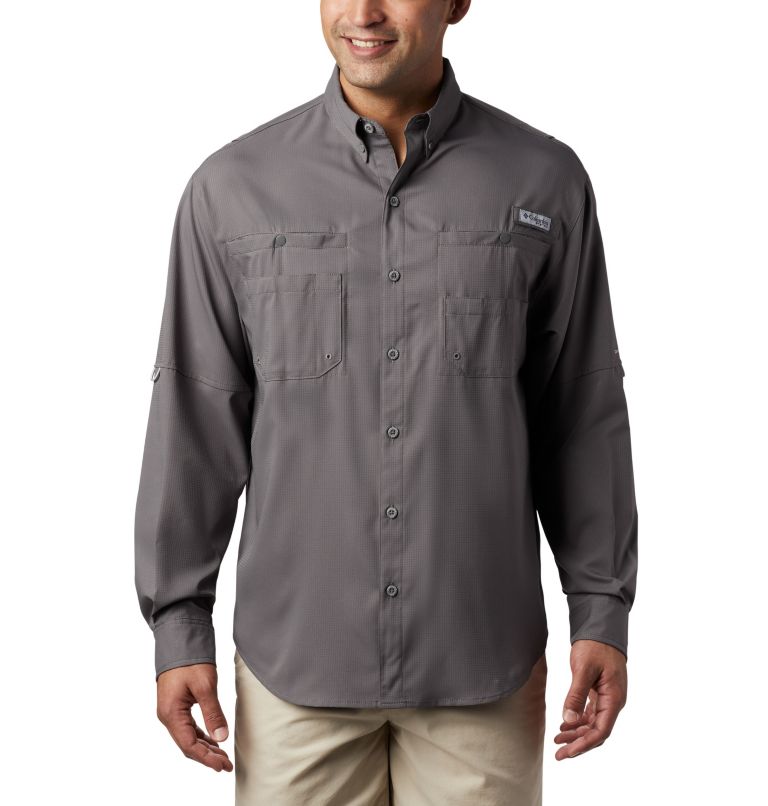 Thumbnail: Men’s PFG Tamiami II Long Sleeve Shirt, Color: City Grey, image 1