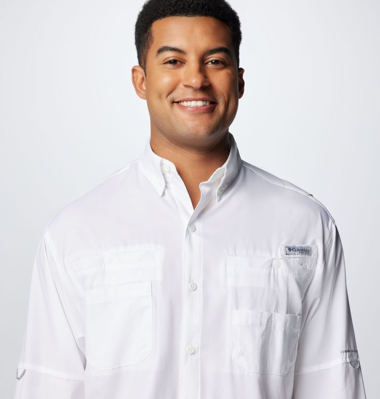 Thumbnail: Men’s PFG Tamiami II Long Sleeve Shirt, Color: White, image 5