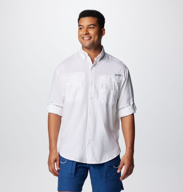Thumbnail: Men’s PFG Tamiami II Long Sleeve Shirt, Color: White, image 7