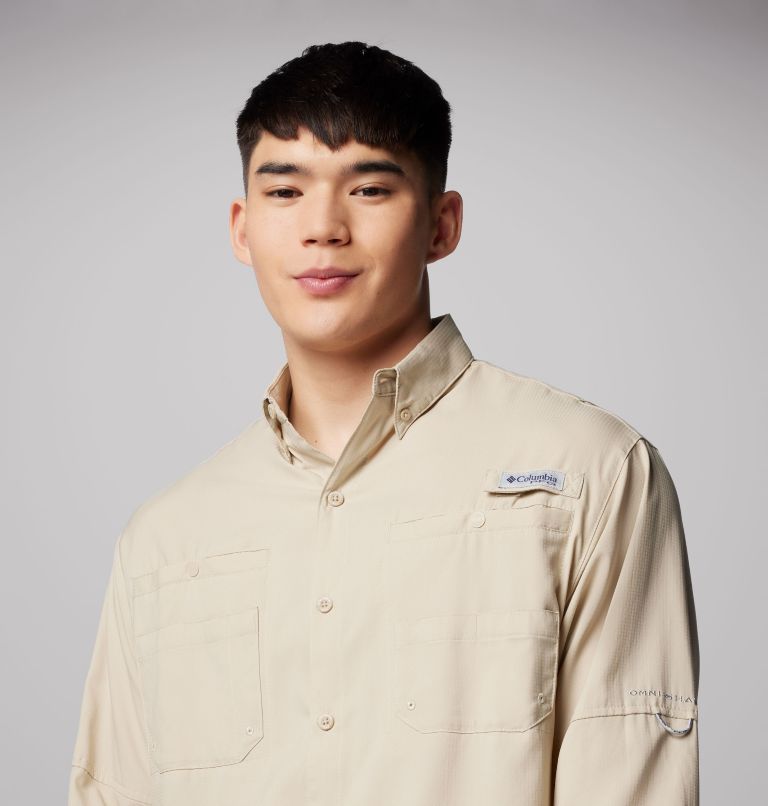 Men’s PFG Tamiami II Long Sleeve Shirt, Color: Fossil, image 5