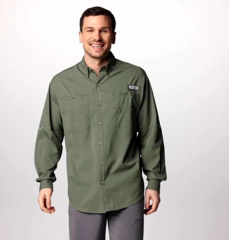 Men’s PFG Tamiami II Long Sleeve Shirt, Color: Cypress