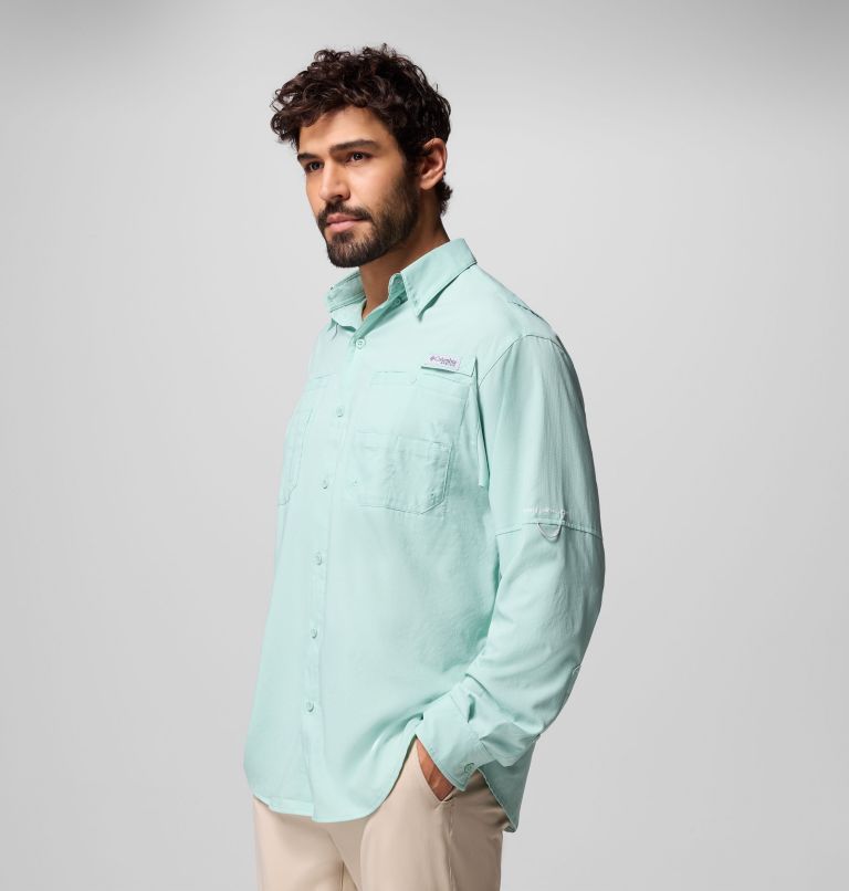Men’s PFG Tamiami II Long Sleeve Shirt, Color: Misty Jade, image 4