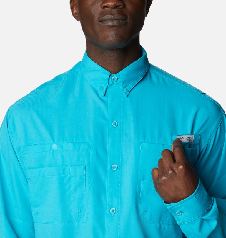 Thumbnail: Men’s PFG Tamiami II Long Sleeve Shirt, Color: Ocean Teal, image 4