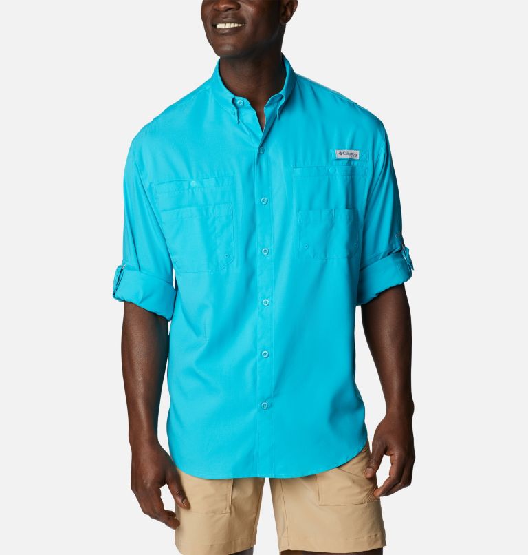 Thumbnail: Men’s PFG Tamiami II Long Sleeve Shirt, Color: Ocean Teal, image 6